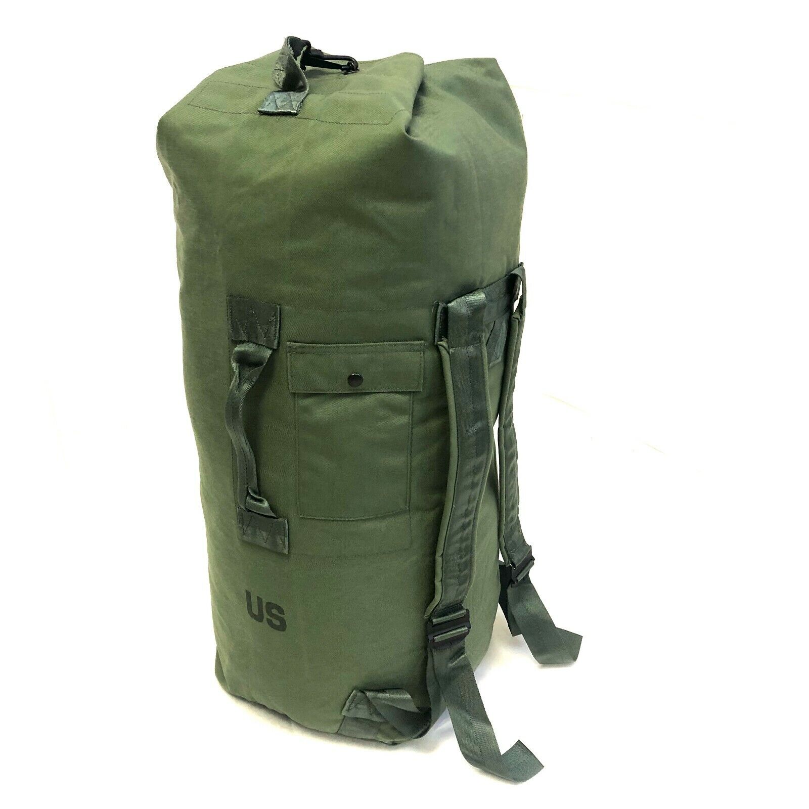 Military Duffle Bag, OD Green Nylon Sea Bag, Carry Straps, Army Luggage USGI