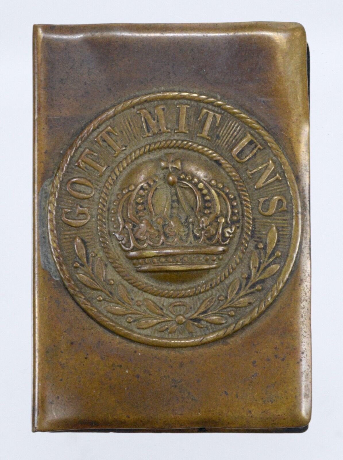 WWI Imperial German Brass Trench Safety Match Box Cover Safe GOTT MIT UNS