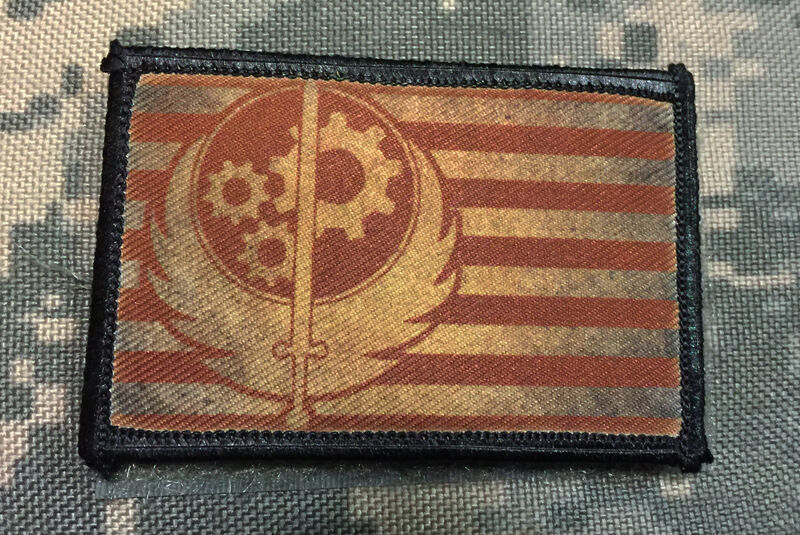 Brotherhood of Steel Flag Morale Patch Military Tactical Army Flag USA Hook 