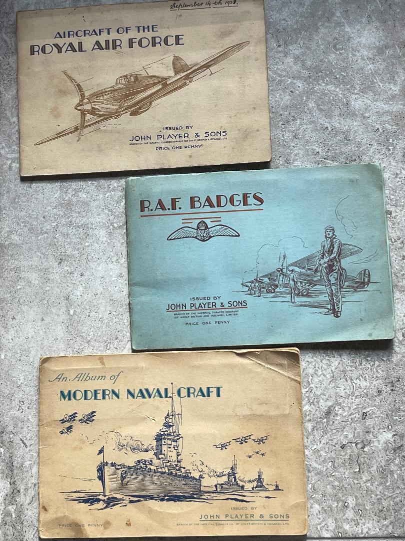 THREE ALBUMS OF PLAYER'S TOBACCO CARDS - MILITARY SUBJECTS