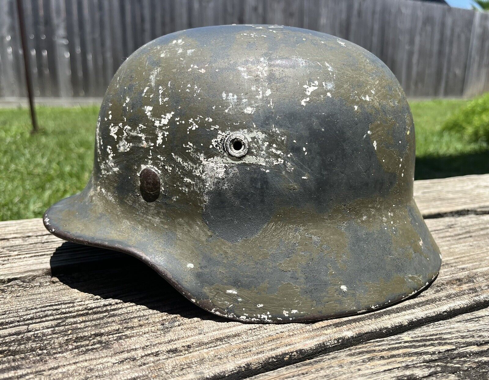 WW2 German Helmet M40 Original Named Camo?