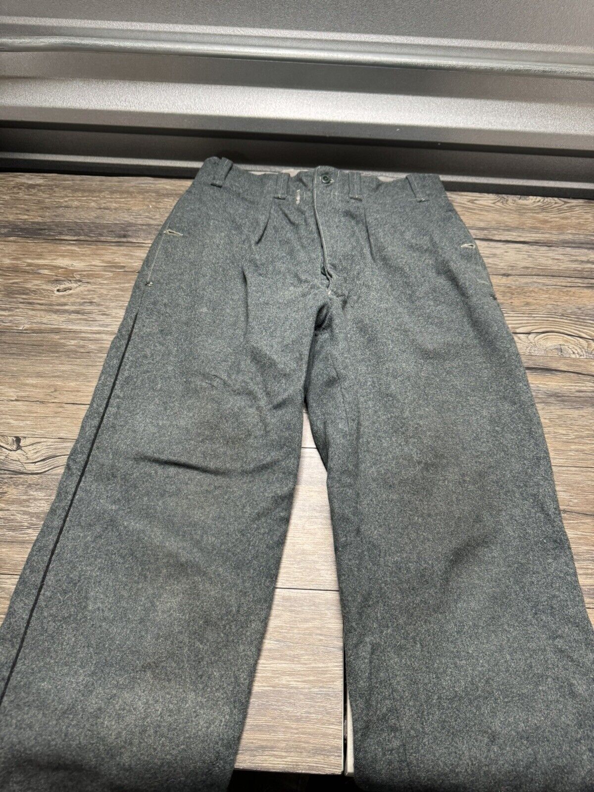 East German NVA Military Grey Wool Service Pants , Size 28x28