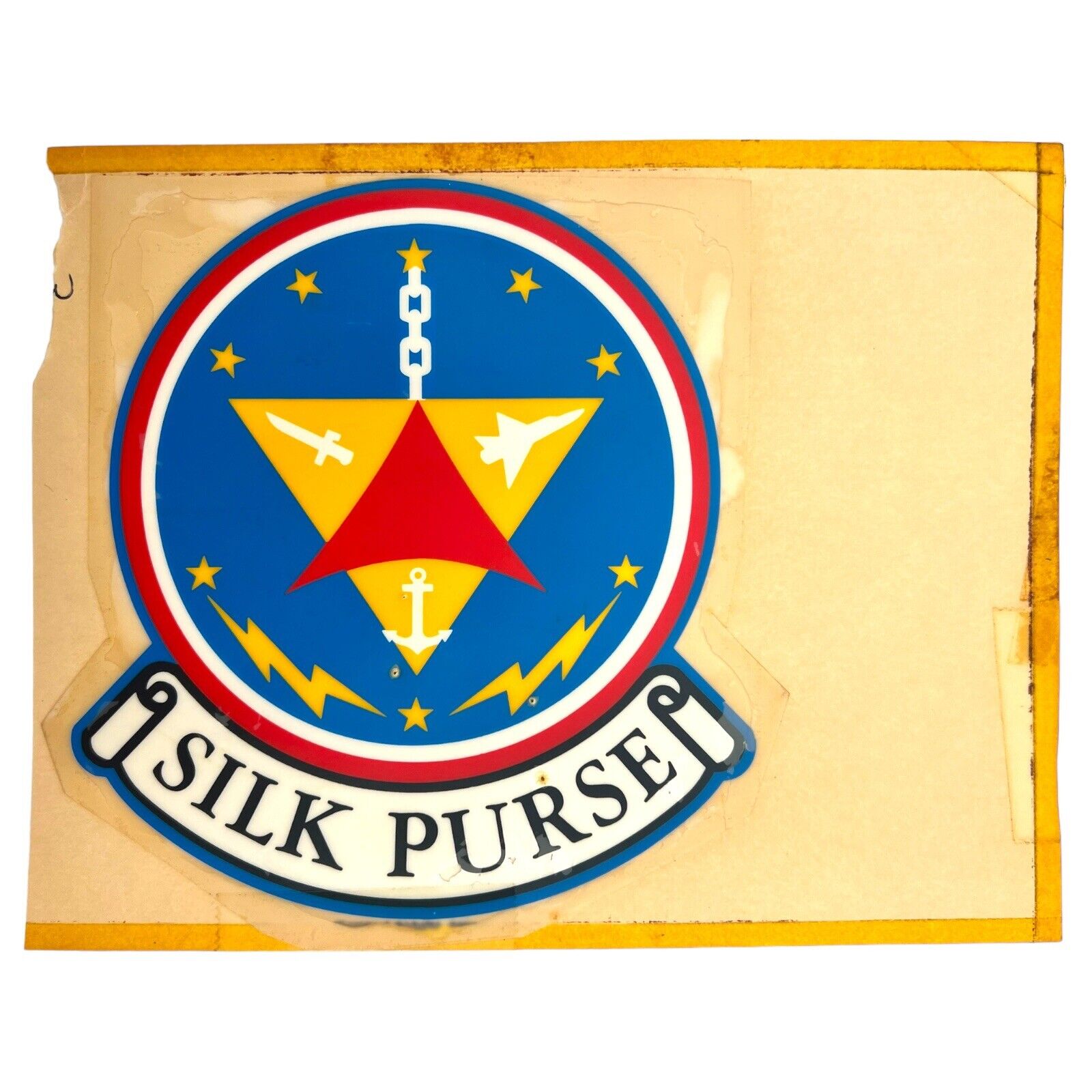 VTG 1970s US Air Force Operation Silk Purse Emblem Sticker on Cardstock Military