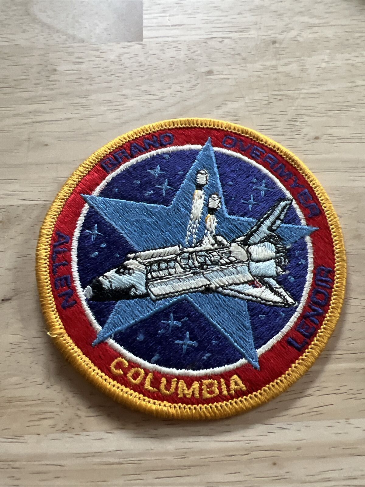 4 INCH VINTAGE PATCH COLUMBIA ALLEN BRAND OVERMYER AND LENOIA