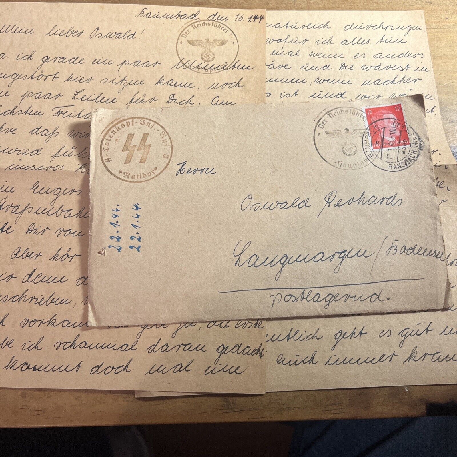 Rare WW2 German Feldpost Letter from Soldier or family Luftwaffe L