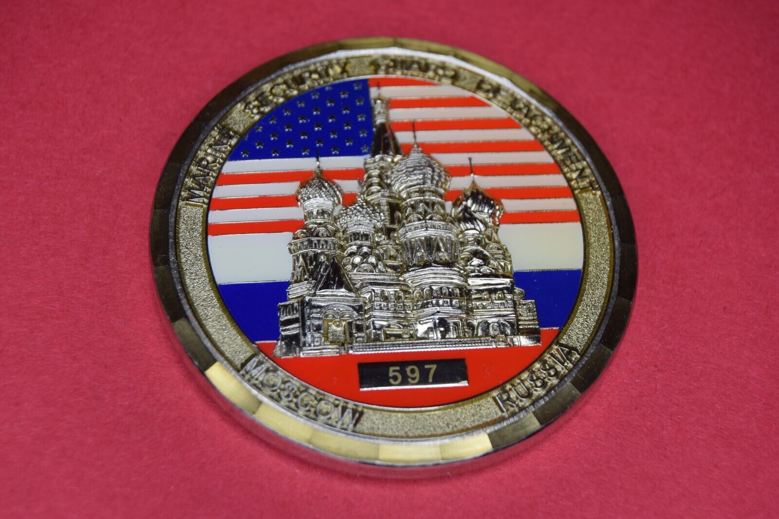 Authentic USMC Marine Security Guard Detachment Moscow Challenge Coin #'d MSG