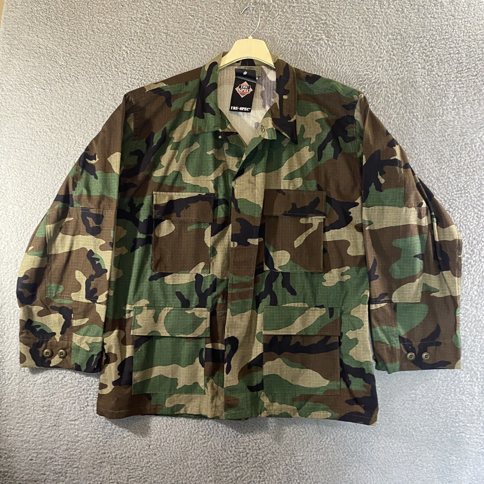 US Army Field Shirt Jacket XL Regular Military BDU Woodland Camo Tru Spec