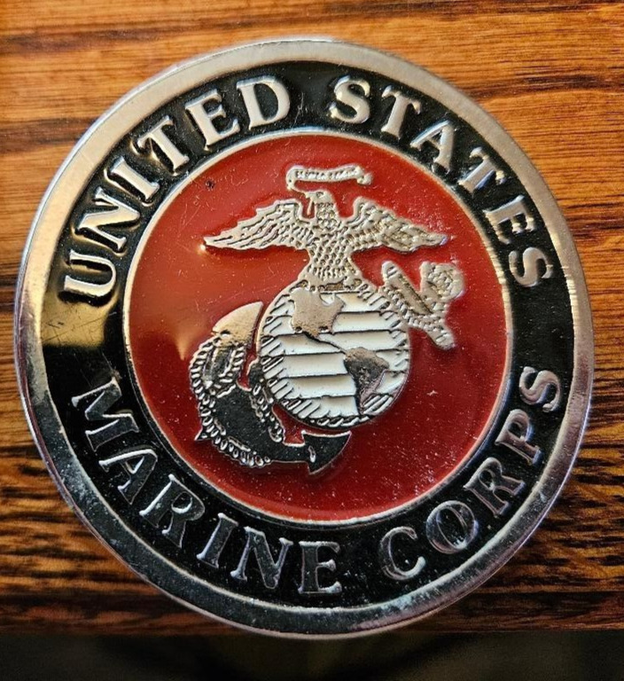 United States Marines Corp Belt Buckle USMC MILITARY Enameled Made in USA