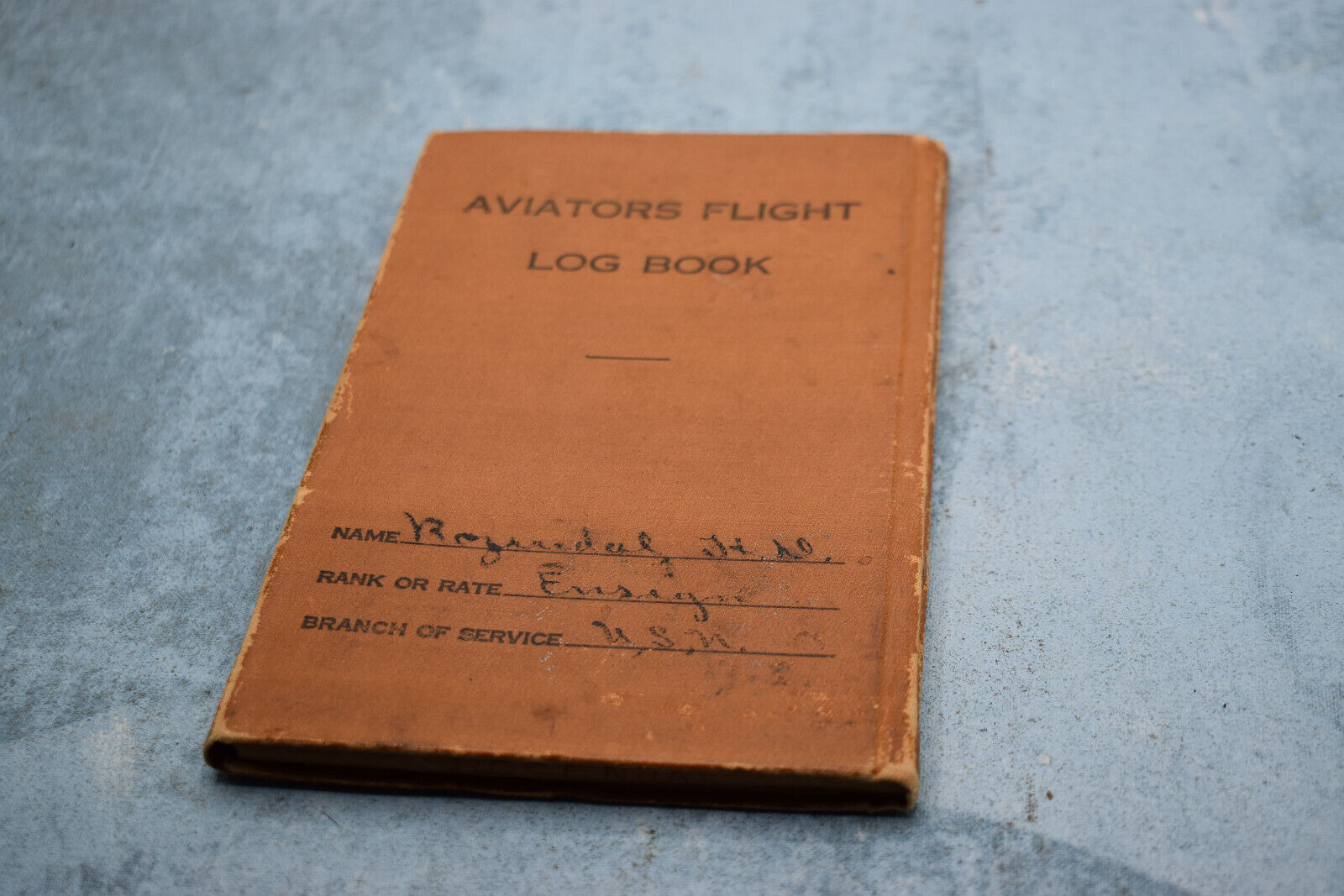 Original 1926-1928 US USN Navy Ensign Aviators Flight Log Book