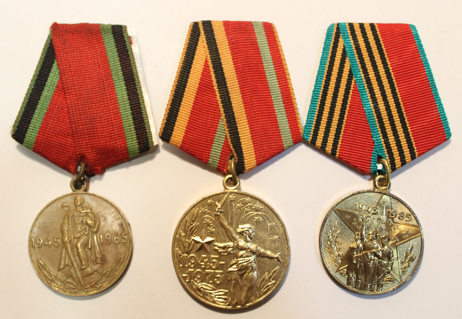 Complete set Soviet USSR Russian WWII Jubilee Medals 20, 30, 40 yr