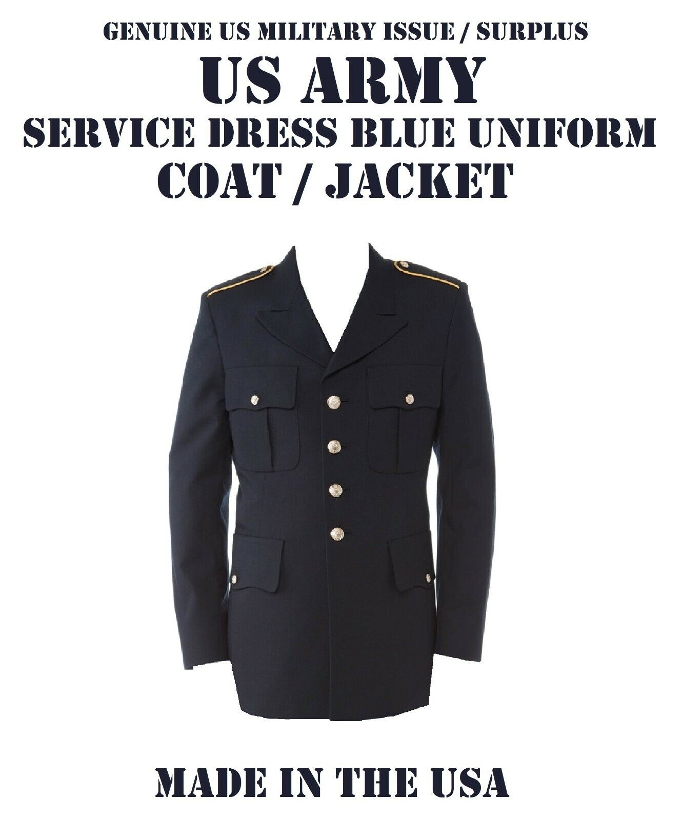 US ARMY MILITARY MEN'S 40R CLA SERVICE DRESS BLUE BLUES ASU UNIFORM COAT JACKET