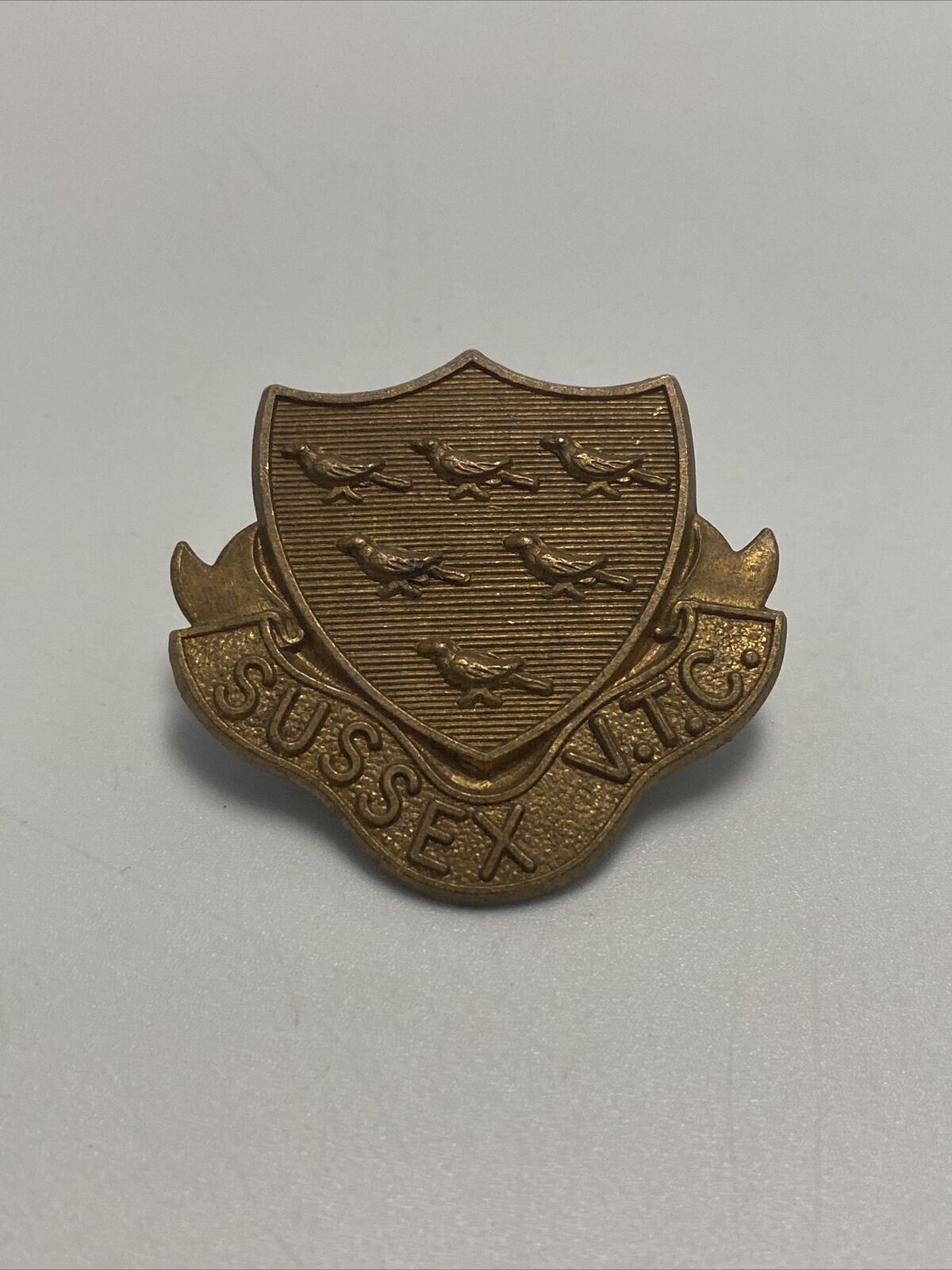 WW1 Sussex VTC Training School Cap Badge