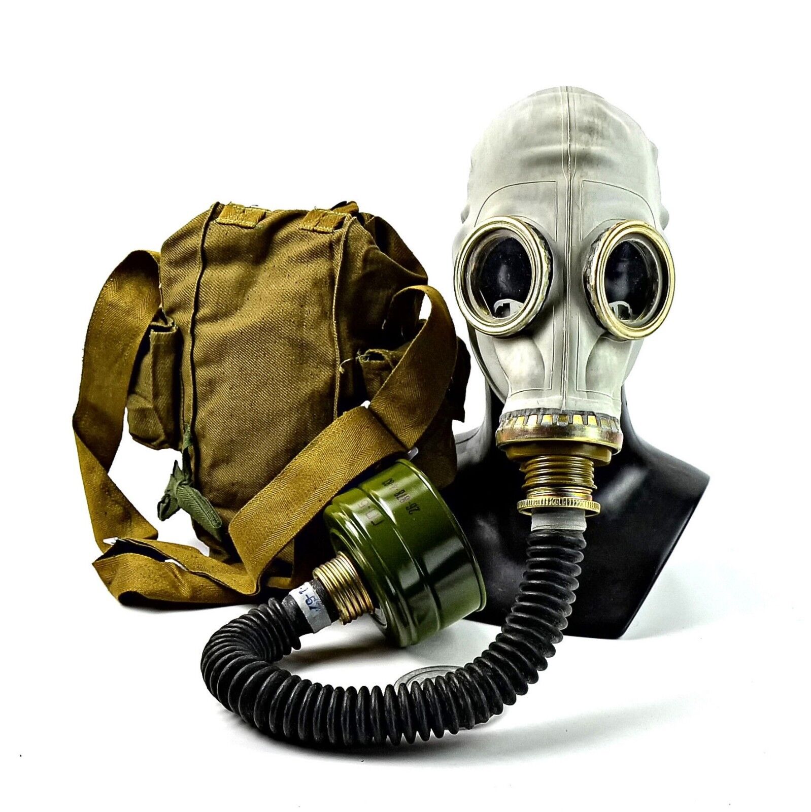 Soviet Russian military Gas mask GP-5 with hose. grey rubber NATO Filter CF F3