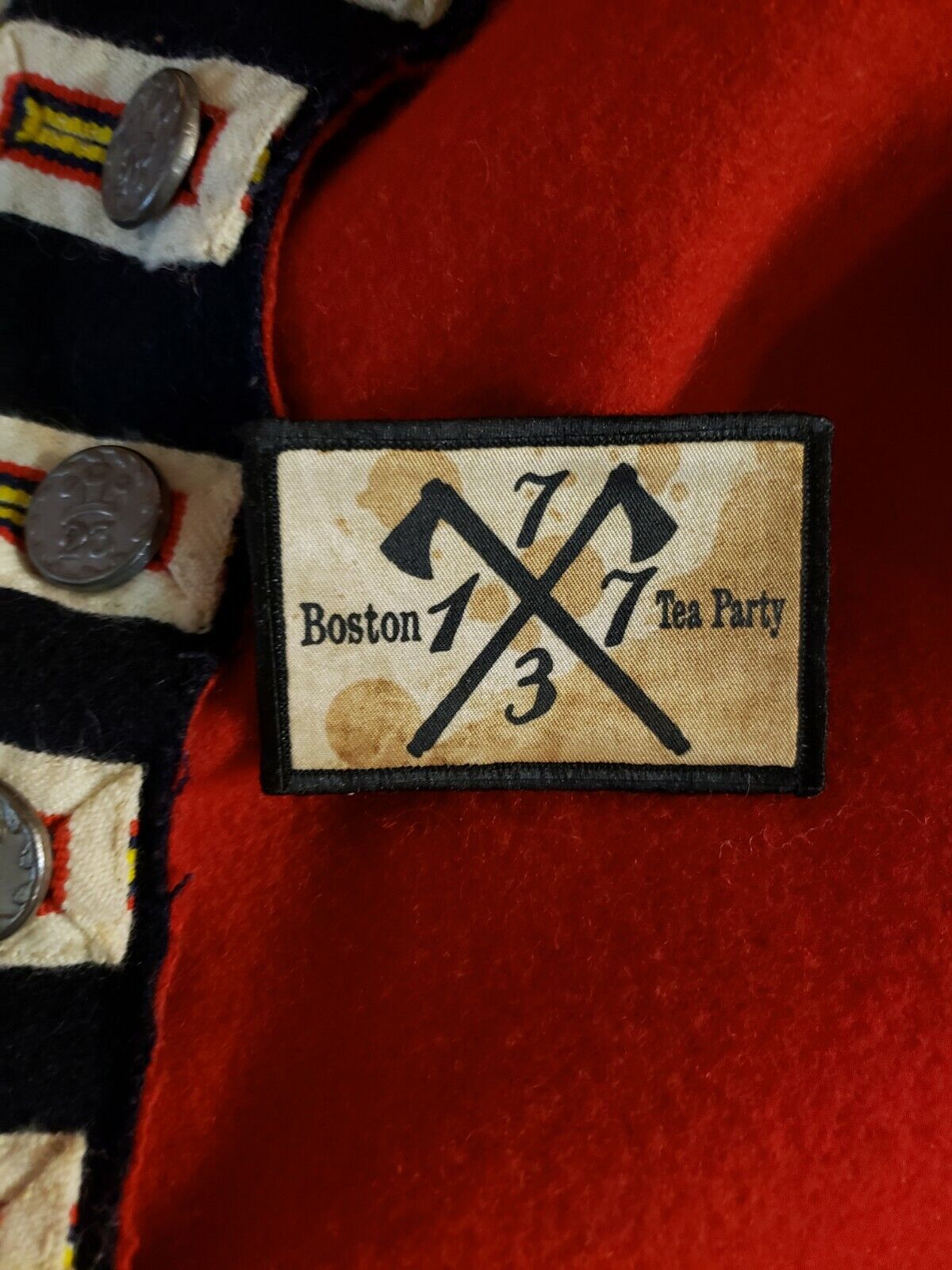 Boston Tea Party Morale Patch Tactical Military Army Badge Flag USA Hook Patriot