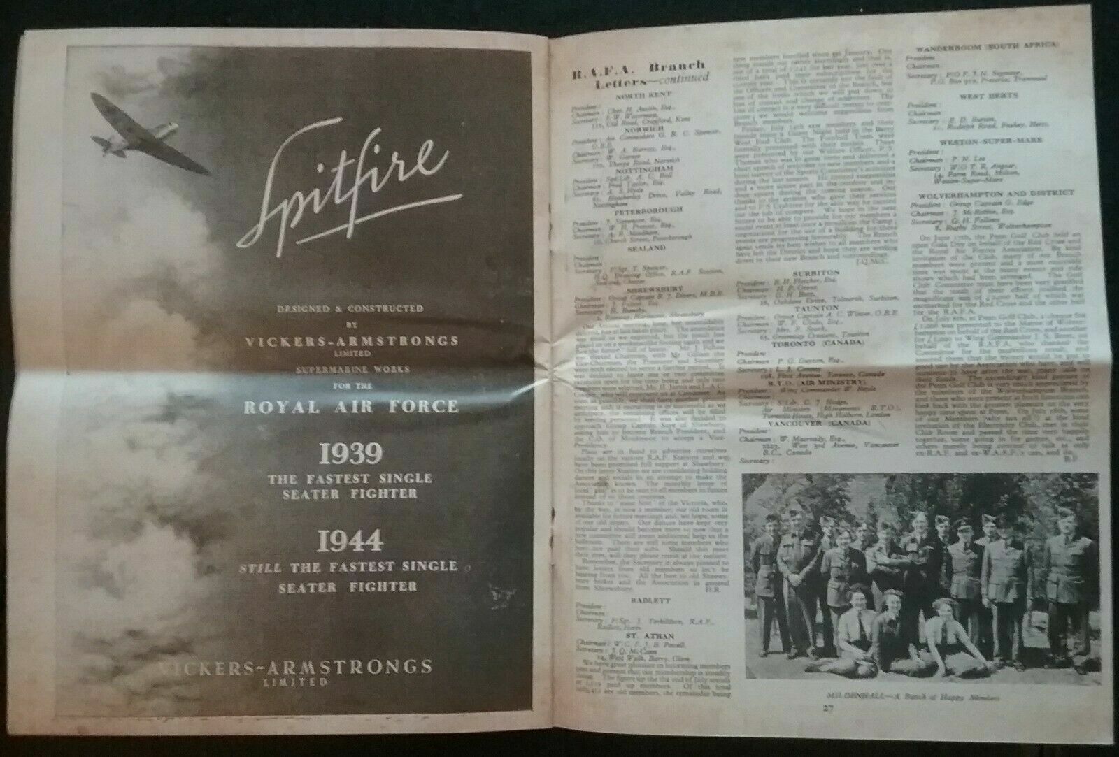AIRMAIL 1944 MAGAZINE FOR RAF PERSONNEL FULL OF STORIES & PHOTO'S WAR IN THE SKY