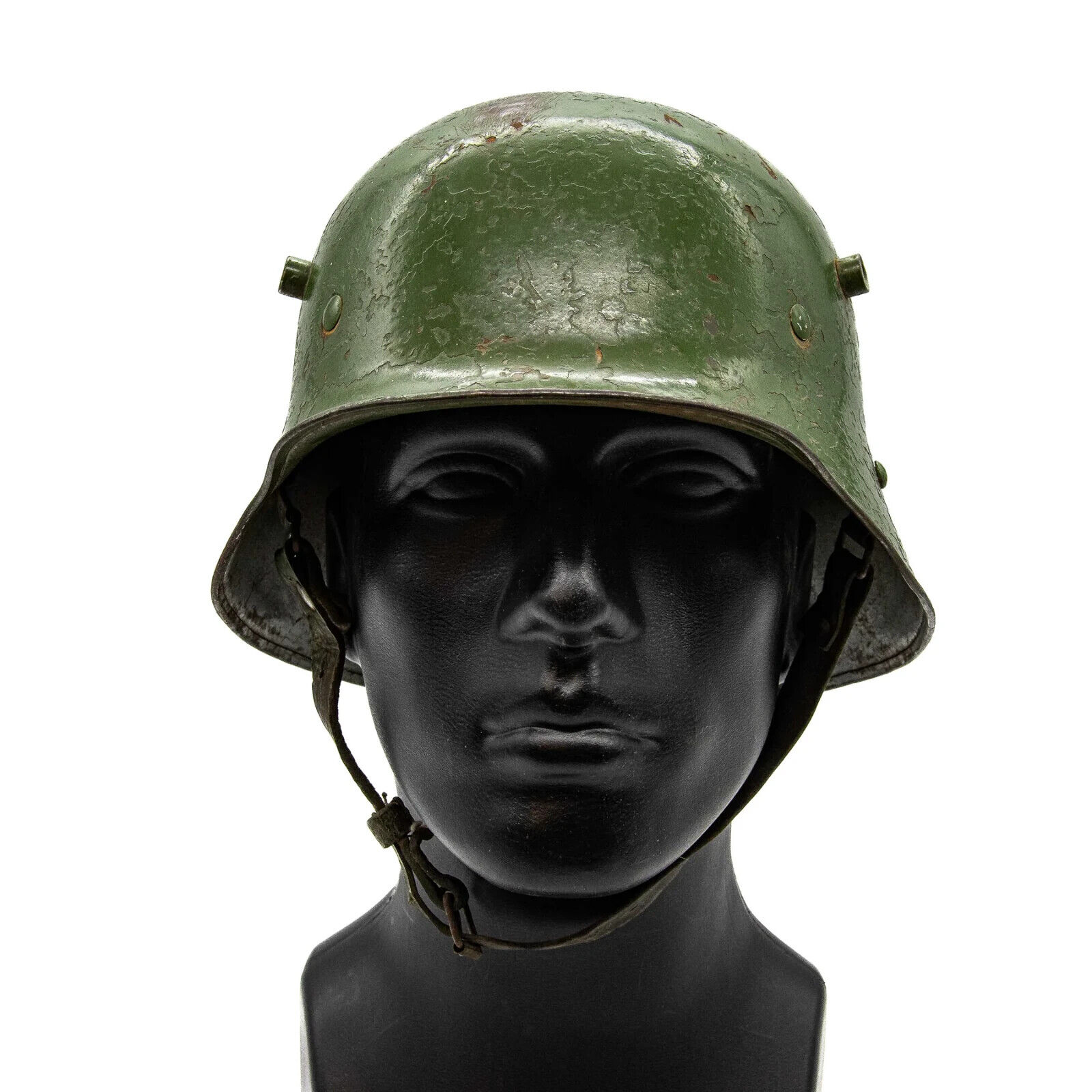 WWI German MK17 Stahlhelm Helmet with Original Liner & Chin Strap