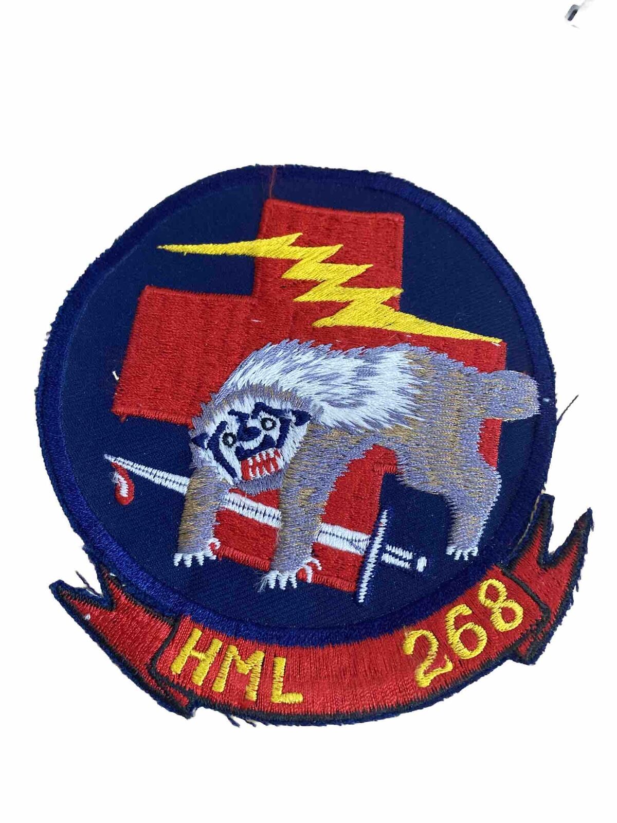 MARINE CORPS HML 268 HELICOPTER SQUADRON EMBROIDERED JACKET PATCH 5”