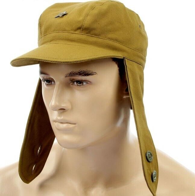 Soviet Soldier Afghanka Cap Russian Military Afghan War Hat Green Star Ear Flaps