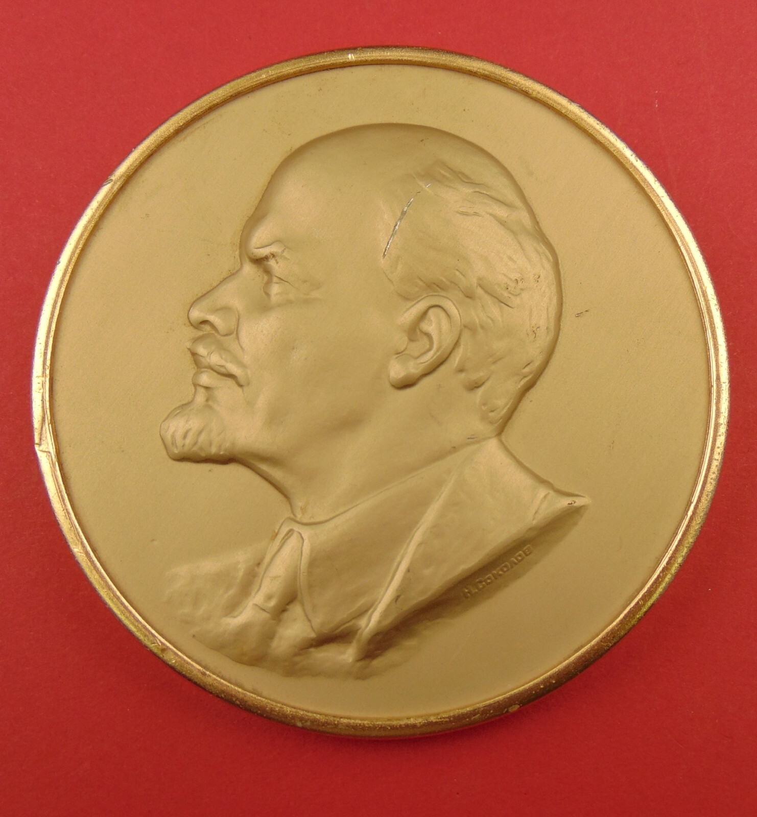 Soviet Lenin Wall Plaque Metal Bas-Relief Portrait ORIGINAL Heavy High Quality
