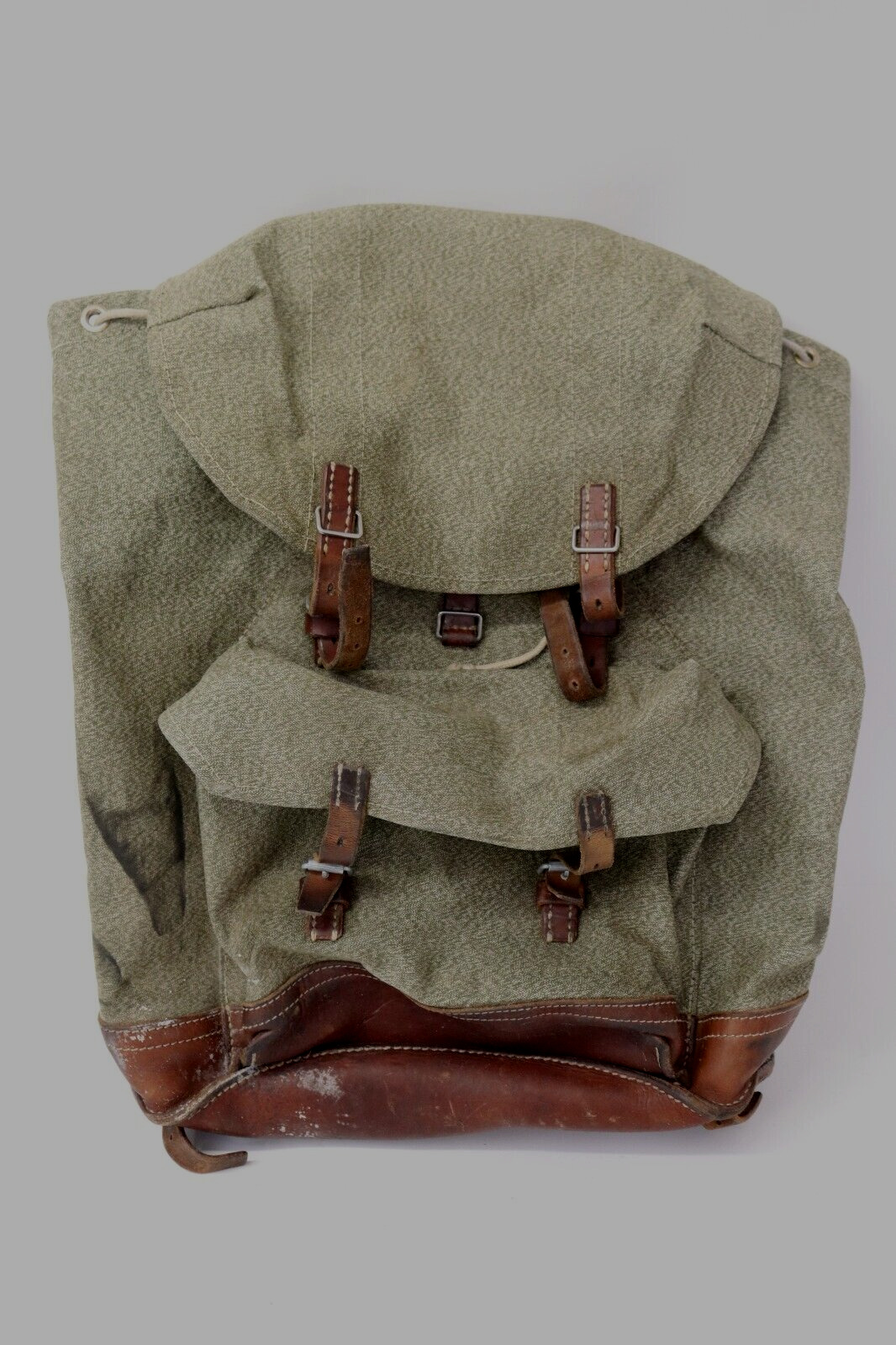 1972 Great Condition Swiss Army Military Backpack Rucksack Leather Vintage,8B