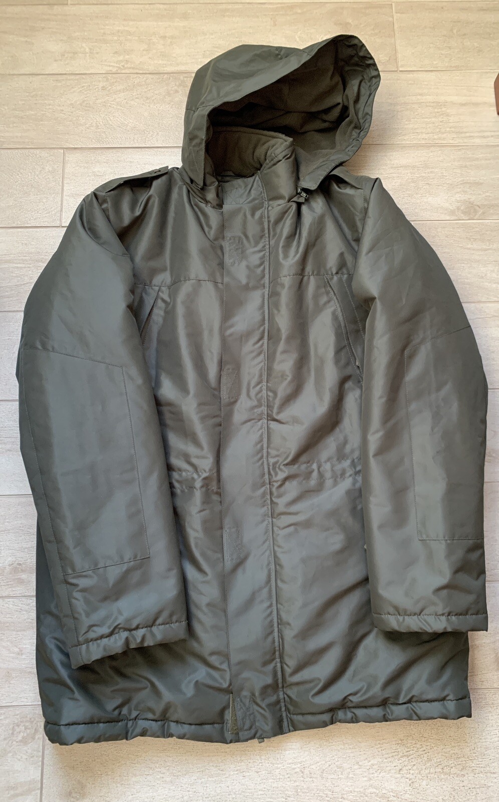 Vintage Hooded Winter Jacket with Removable Liner Size 50/5 Olive Green