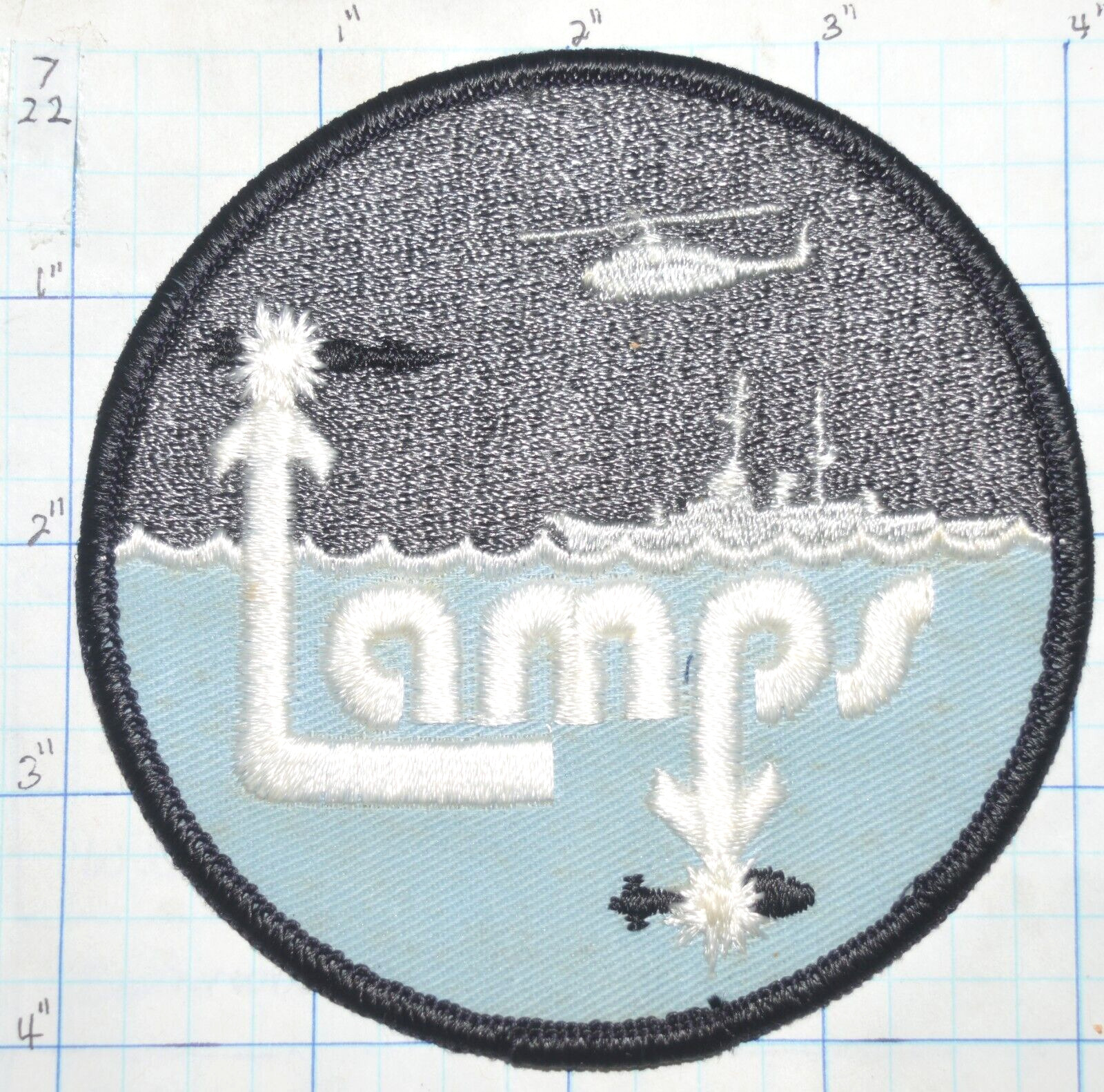 USN US NAVY LAMPS LIGHT AIRBOURNE MULTI-PURPOSE SYSTEM HELICOPTER AID PATCH