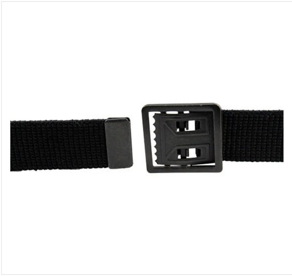 GENUINE U.S. ARMY BELT: BLACK COTTON WITH OPEN FACE BUCKLE AND TIP - MALE