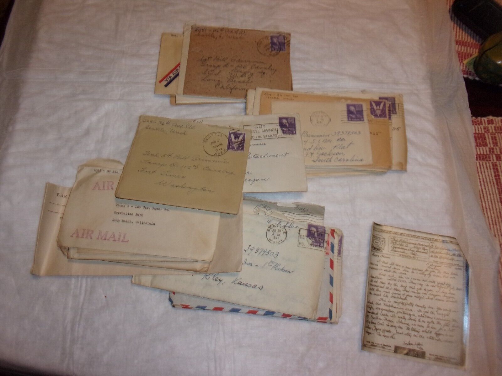 Thirty WW2 US Military Letters And Family Letters