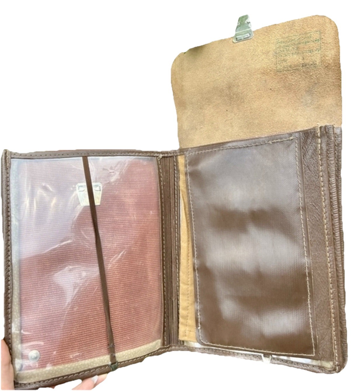 Soviet USSR Military Army Officer Leather Map Case Tablet Planchet Vintage