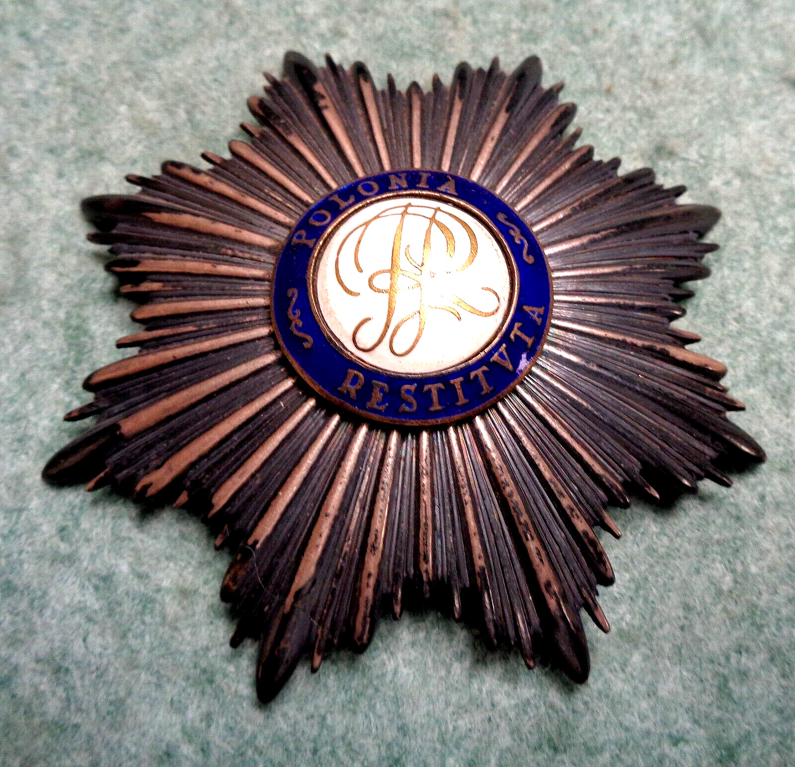 WWII WW2 POLISH ORDER OF POLONIA RESTITUTA 1918 Breast Star-SILVER Marked