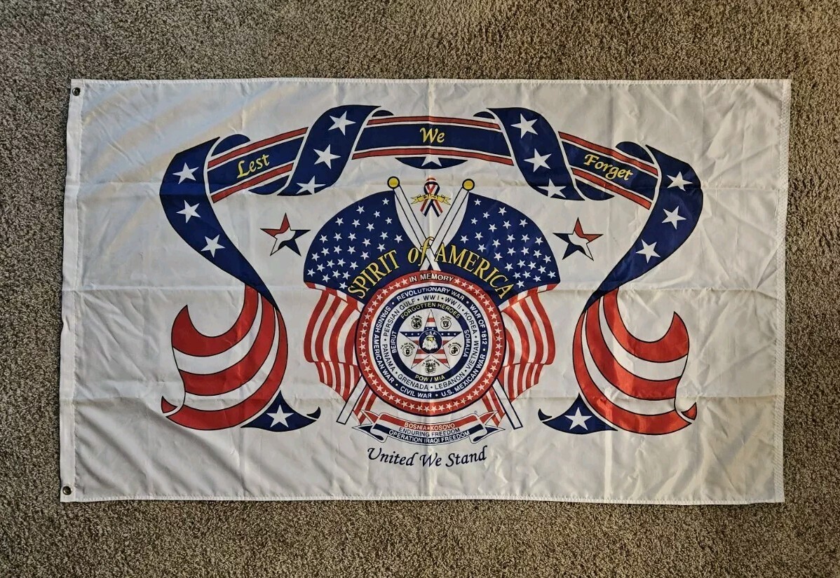 Spirit Of America Forgotten Heroes Flag 60x35 Army Navy Air Force Marine POW/MIA