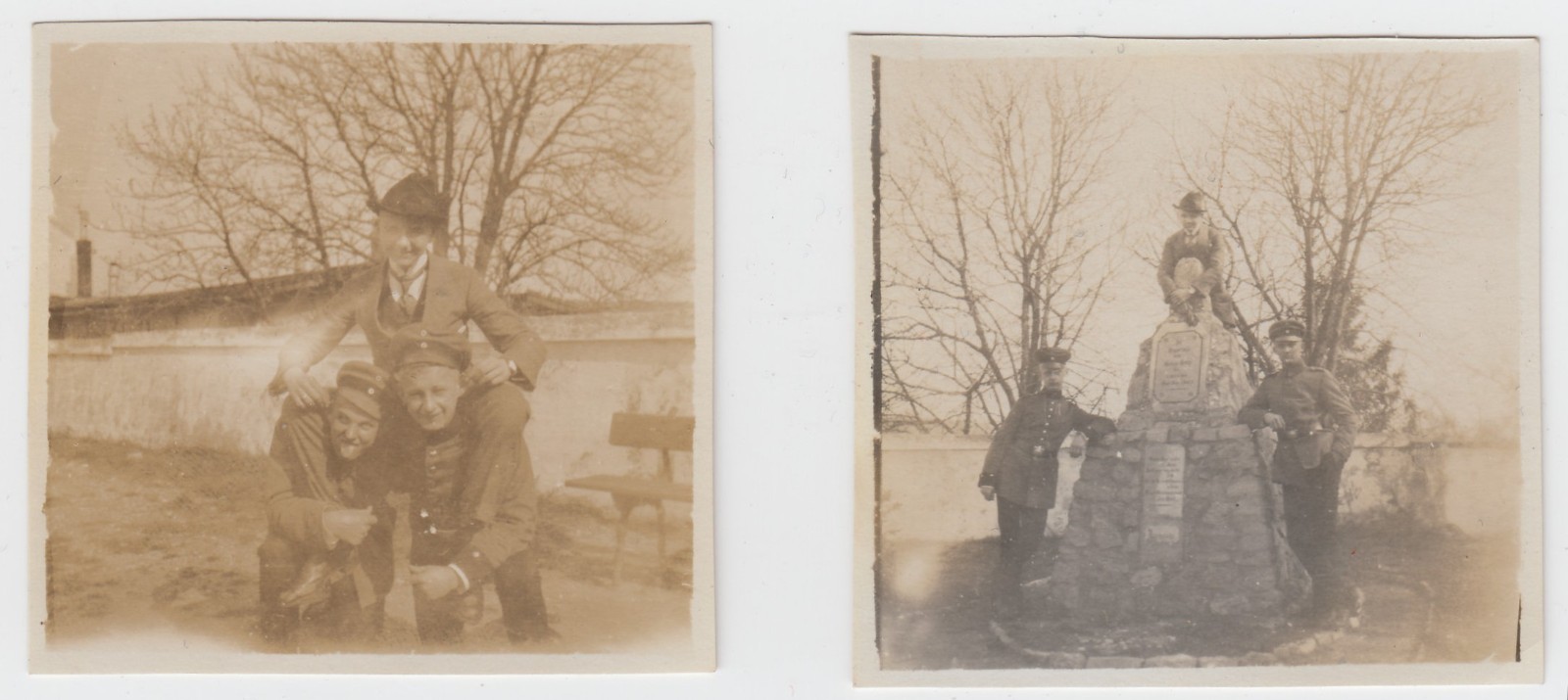 WW1 German Imperial Army Soldiers Fun Group Photos Monument Military Kaiser PAIR