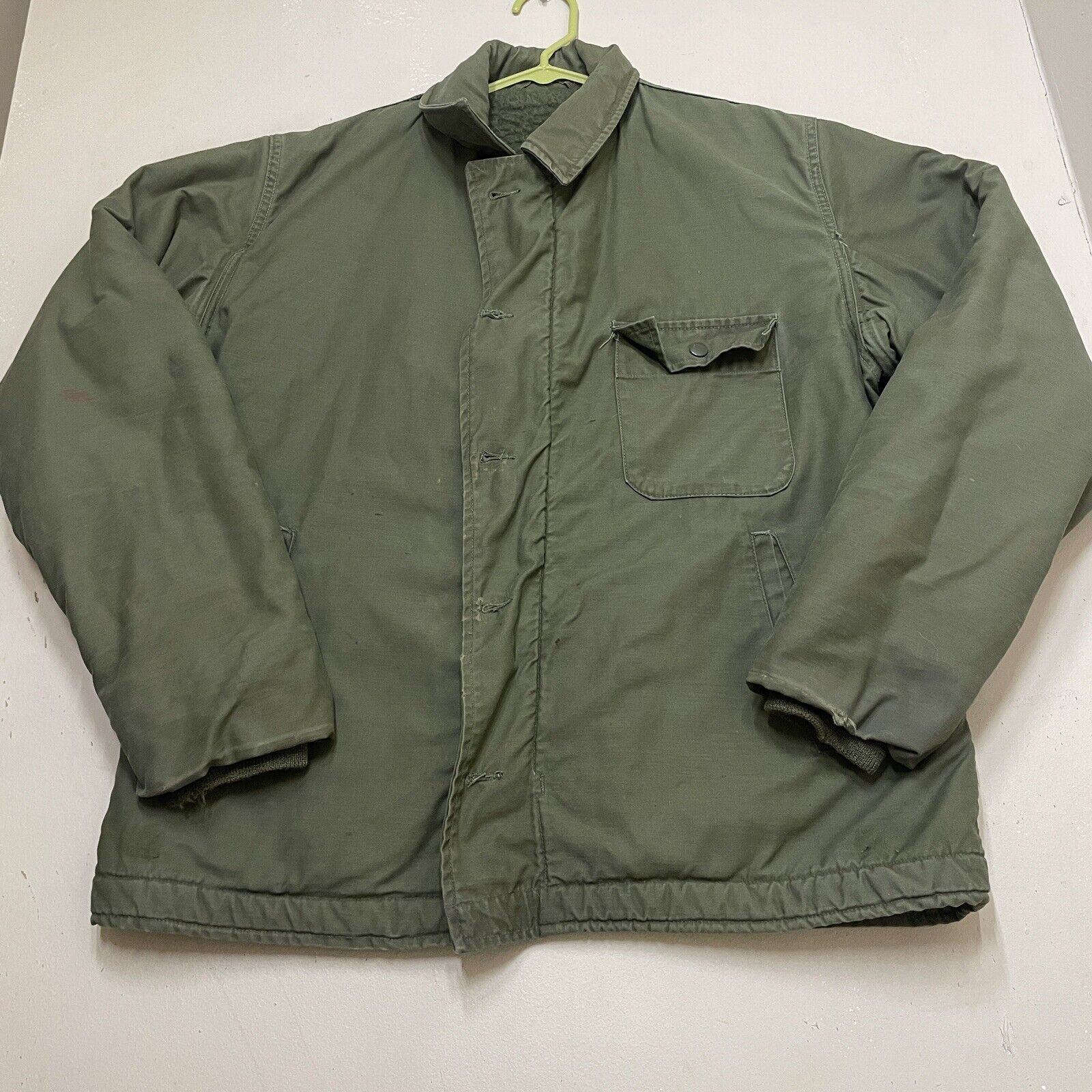 Vintage WWII US NAVY DECK Jacket USN Conmar Zip Wool Fleece lined 22x28