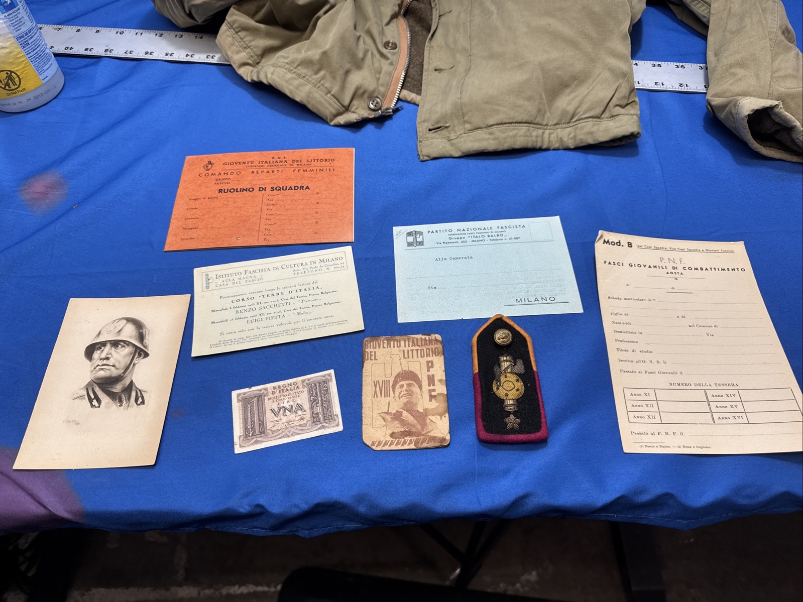 Antique WW2 Military Italian War Lot Document And More 