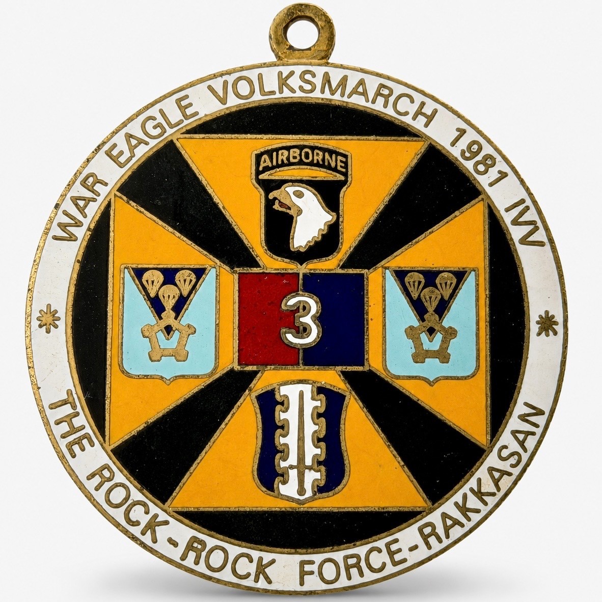 101st Airborne Rakkasan War Eagle Volksmarch Medal 3rd Brigade IVV Korea 1981