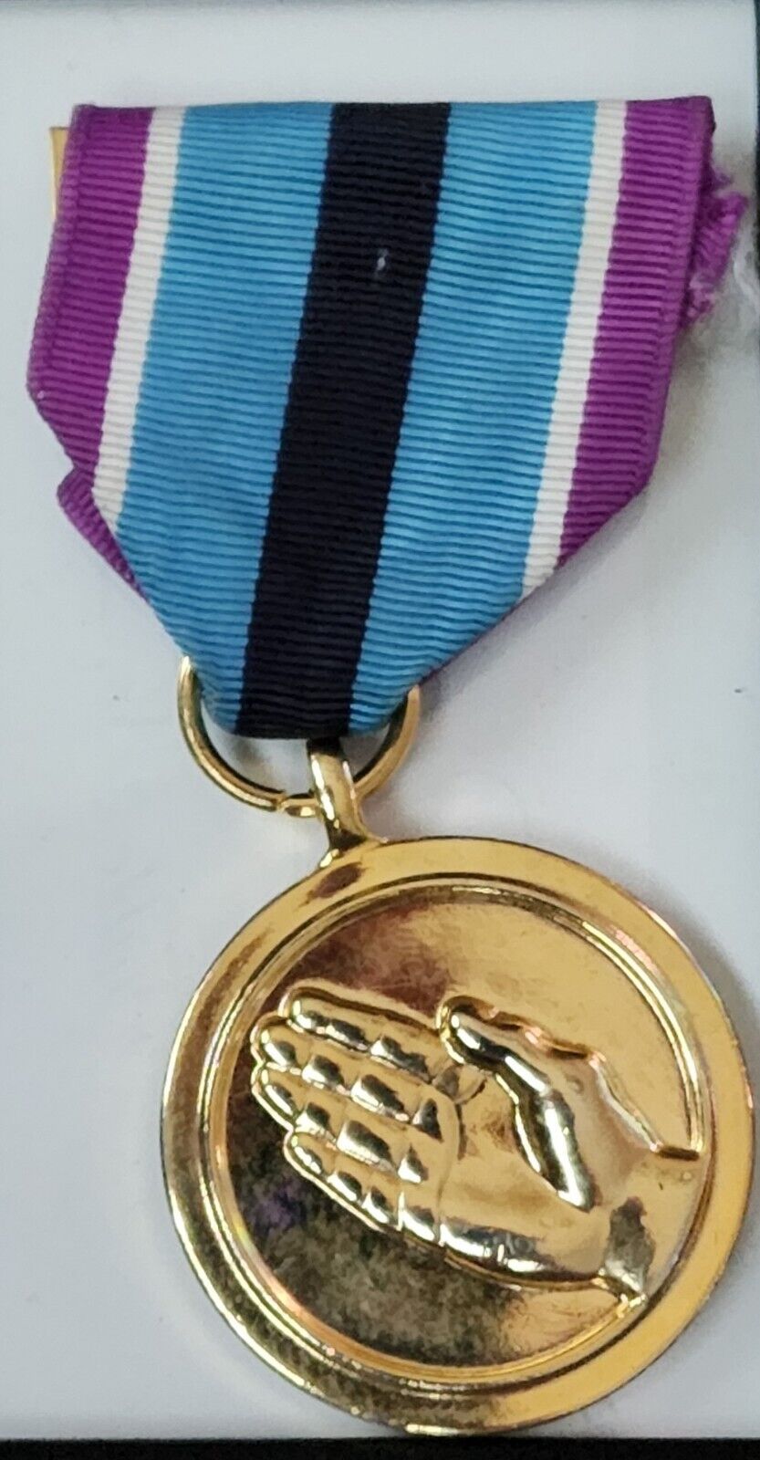 GENUINE U.S. FULL SIZE MEDAL: HUMANITARIAN SERVICE - 24K GOLD PLATED