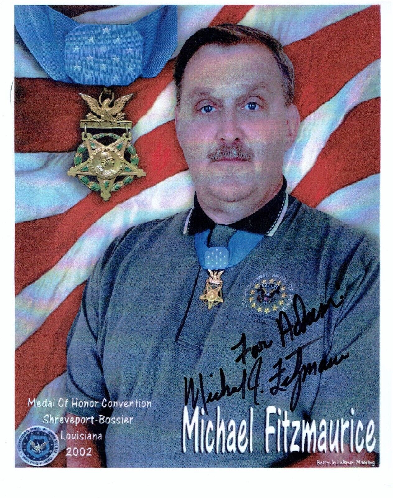 MICHAEL FITZMARICE SIGNED PHOTO -MEDAL OF HONOR DURING VIETNAM WAR