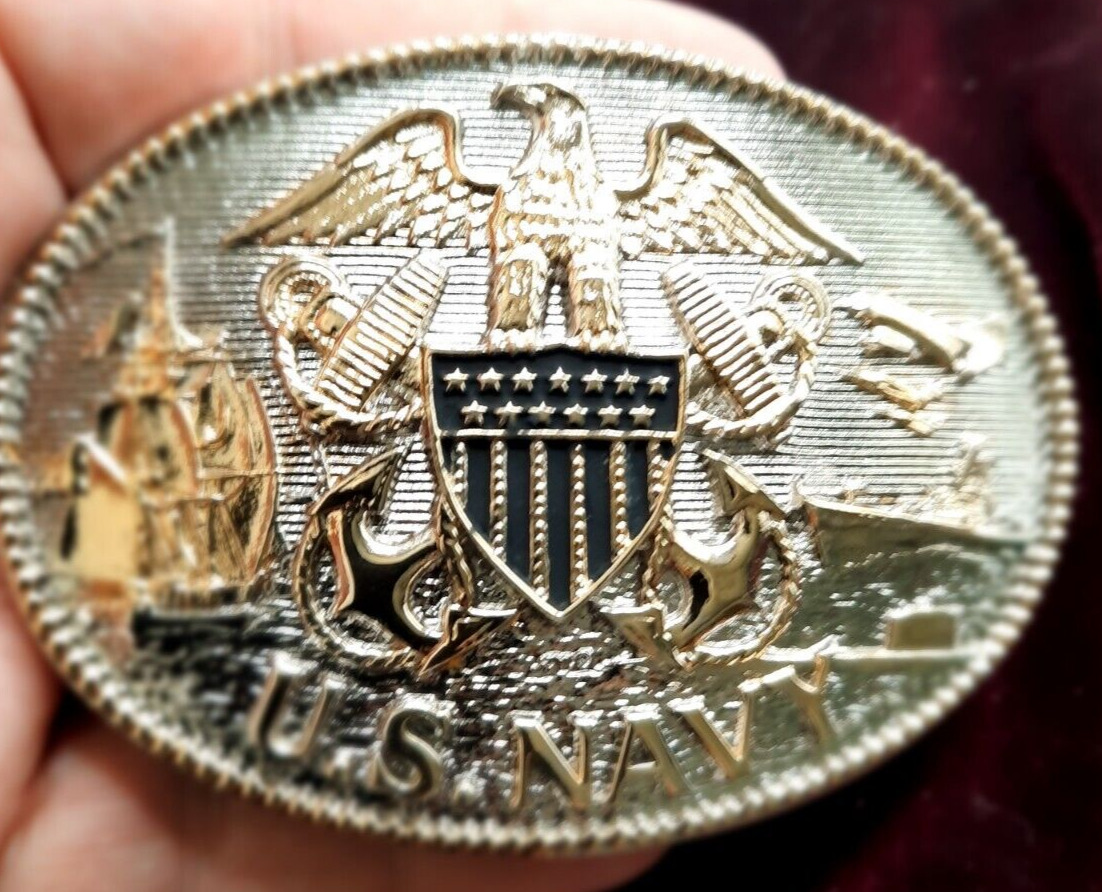 US Navy Belt Buckle with Box