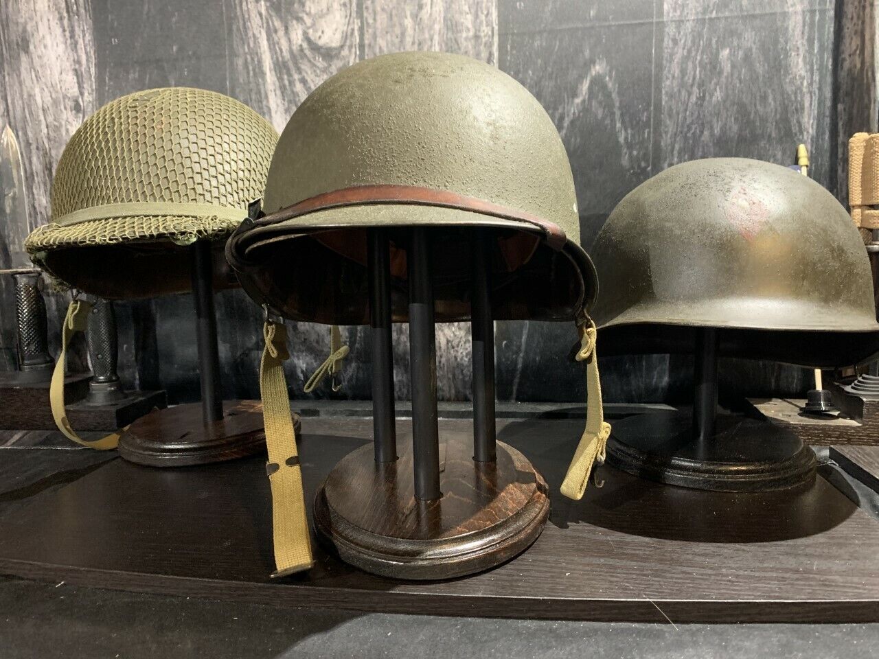 HELMET STAND - Military,German,US - Classic Old World Stain -Model # OWC-3