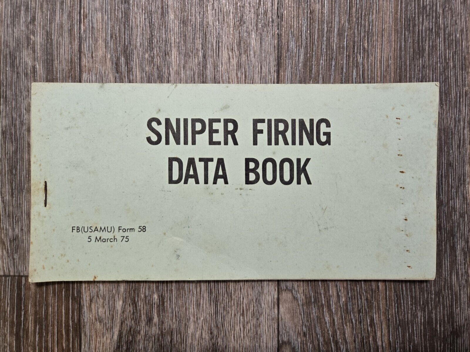 Sniper Firing Data Book