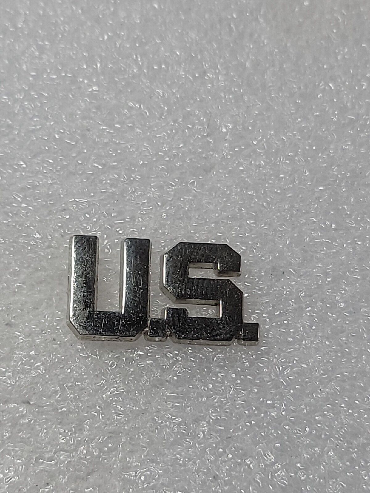 U.S. Letters Lapel Pin Insignia Collar Device Military Officer Dual Clutch Back