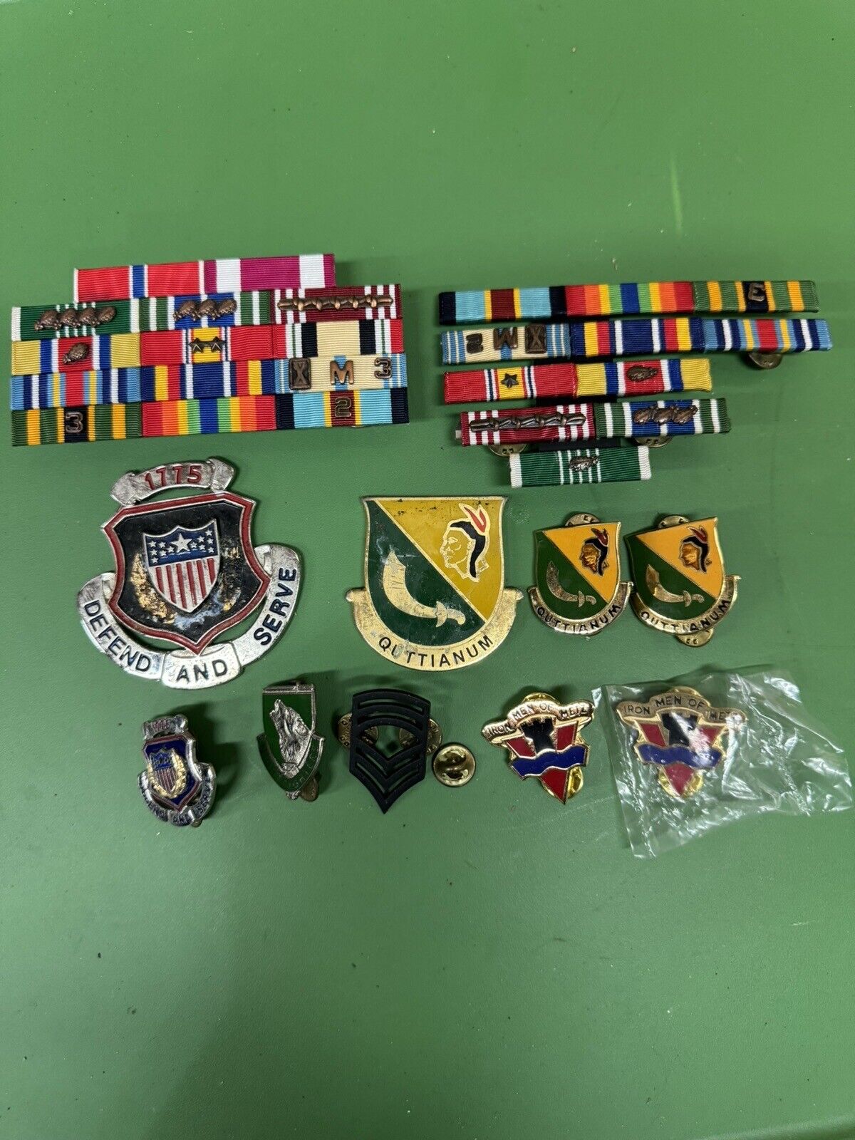 Vintage Military Ribbons, Pins And Badges