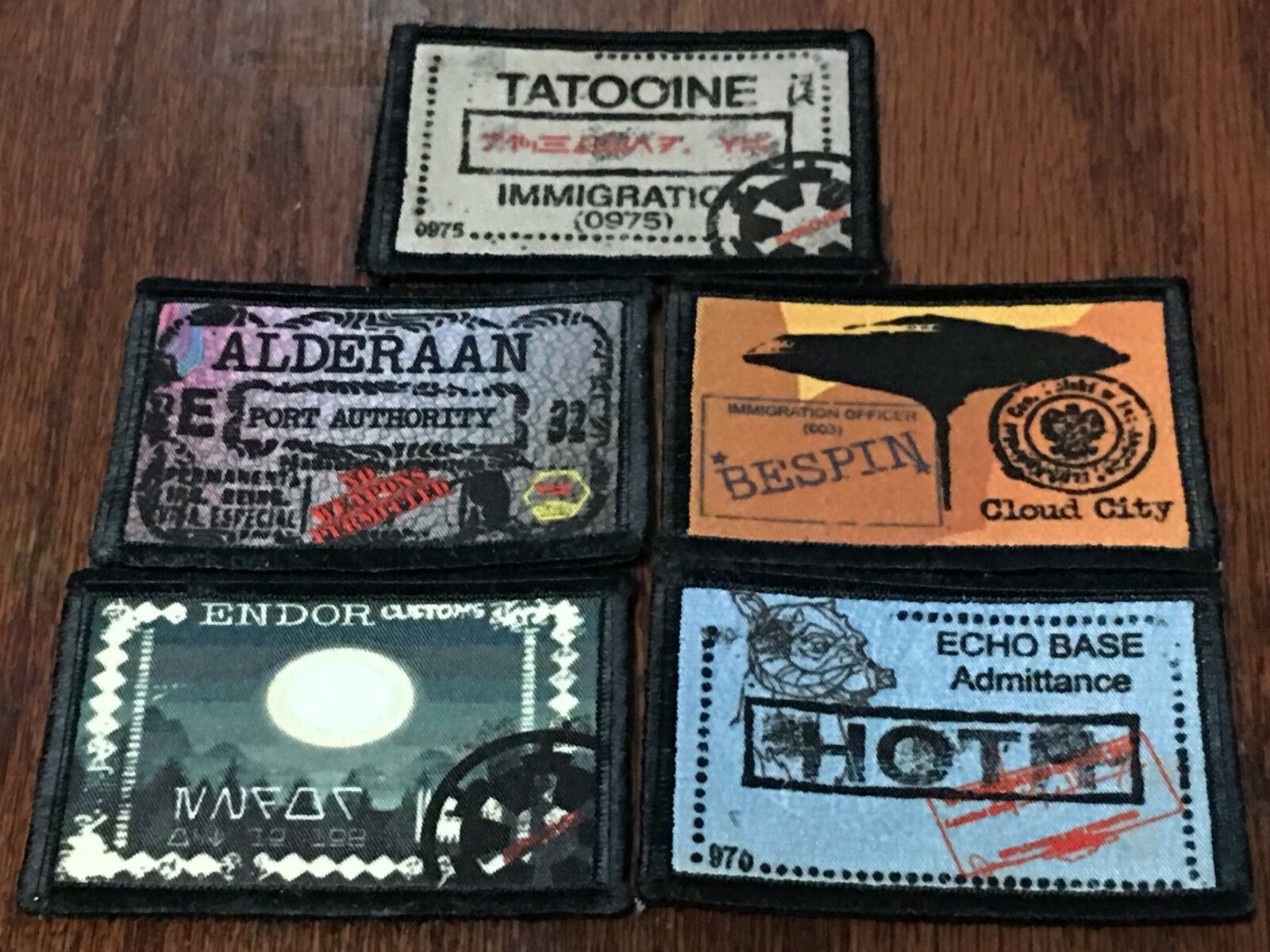 Star Wars Passport Stamp LOT (5 Patches) Morale Patch Military Tactical Army USA