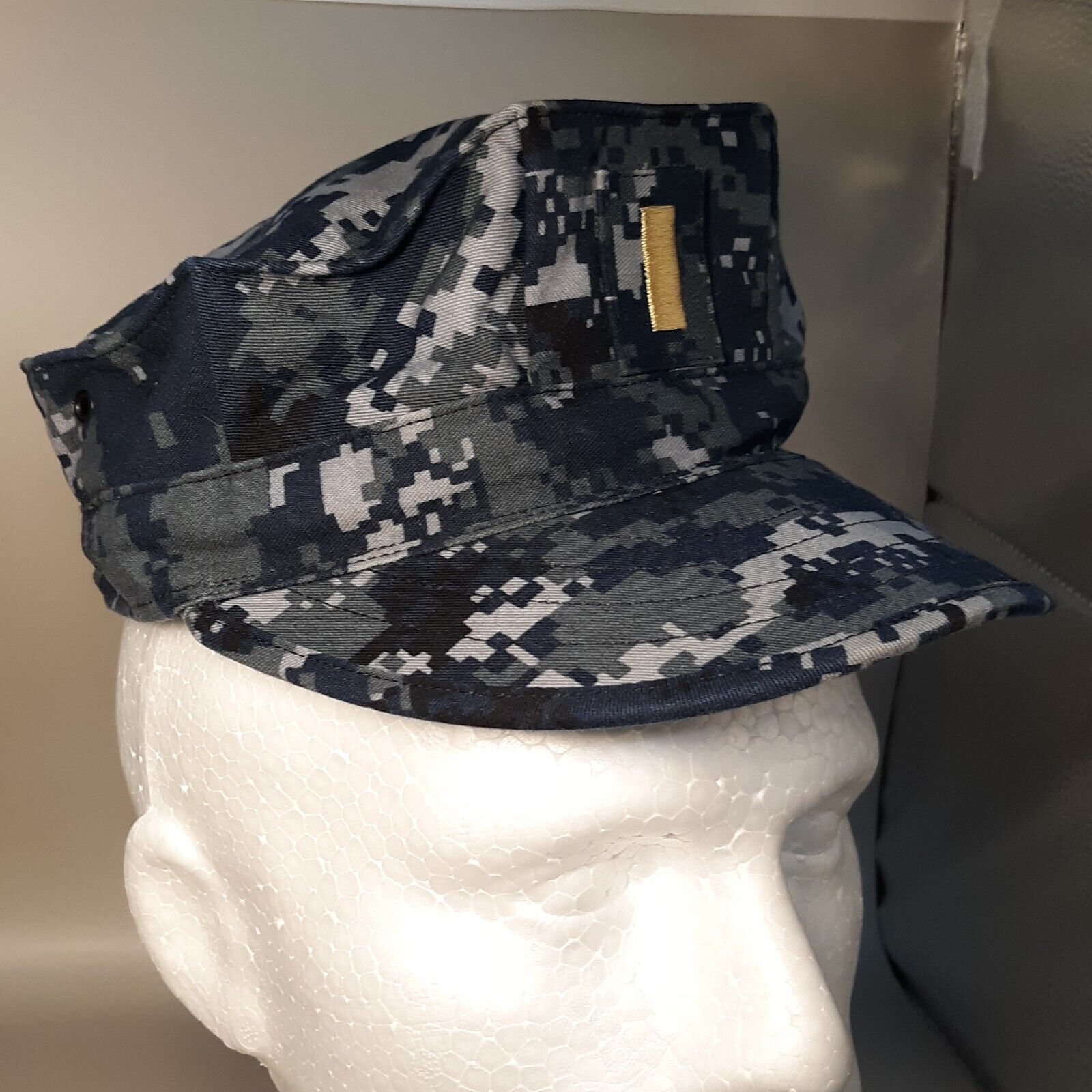 U.S. Navy Blue Digital Camouflage Pattern Utility Cap 2nd Lieutenant Rank 7 1/2