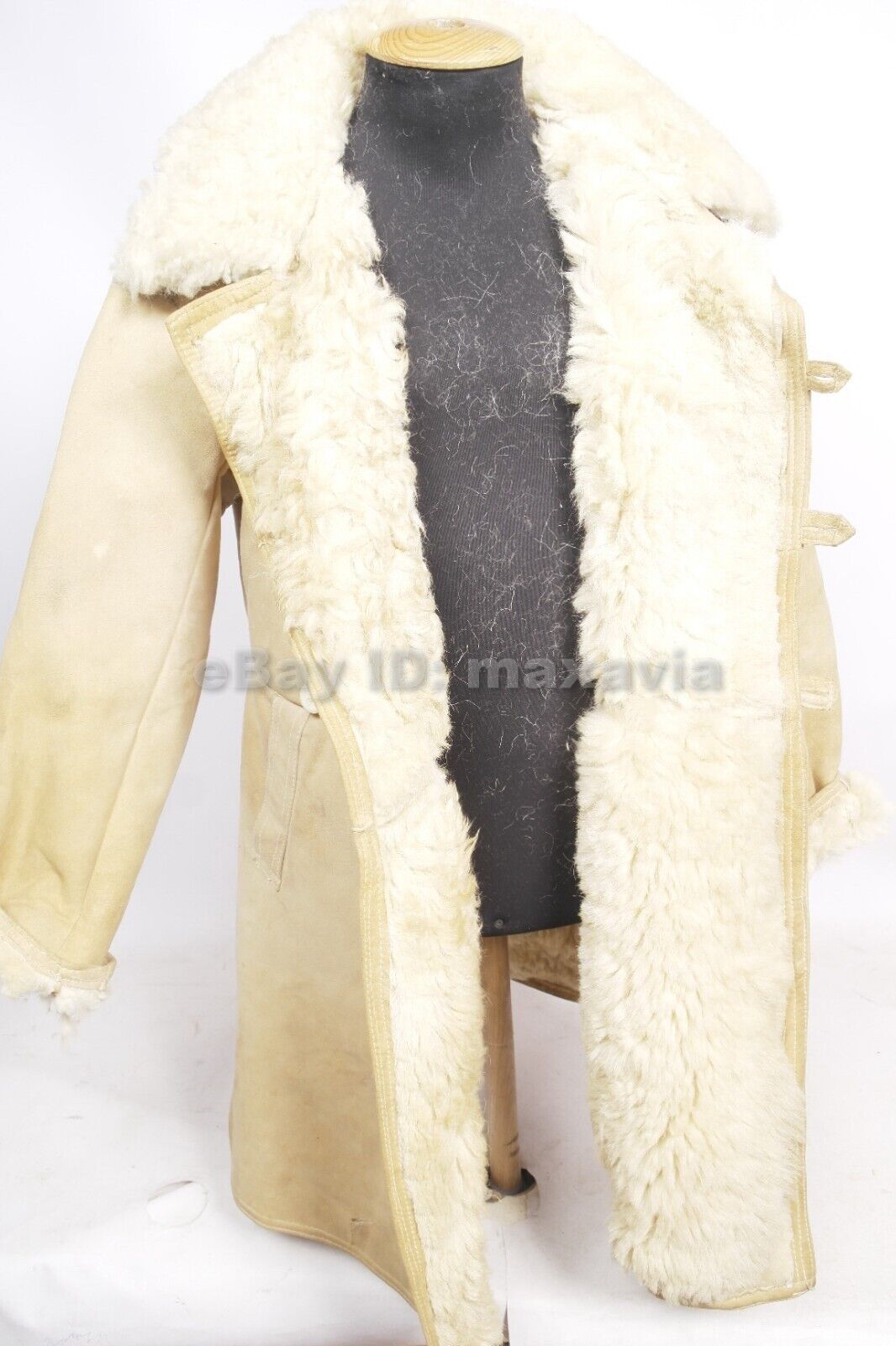 RED Army Sheepskin Coat Overcoat Soviet BEKESHA Fur Coat TULUP USSR 52
