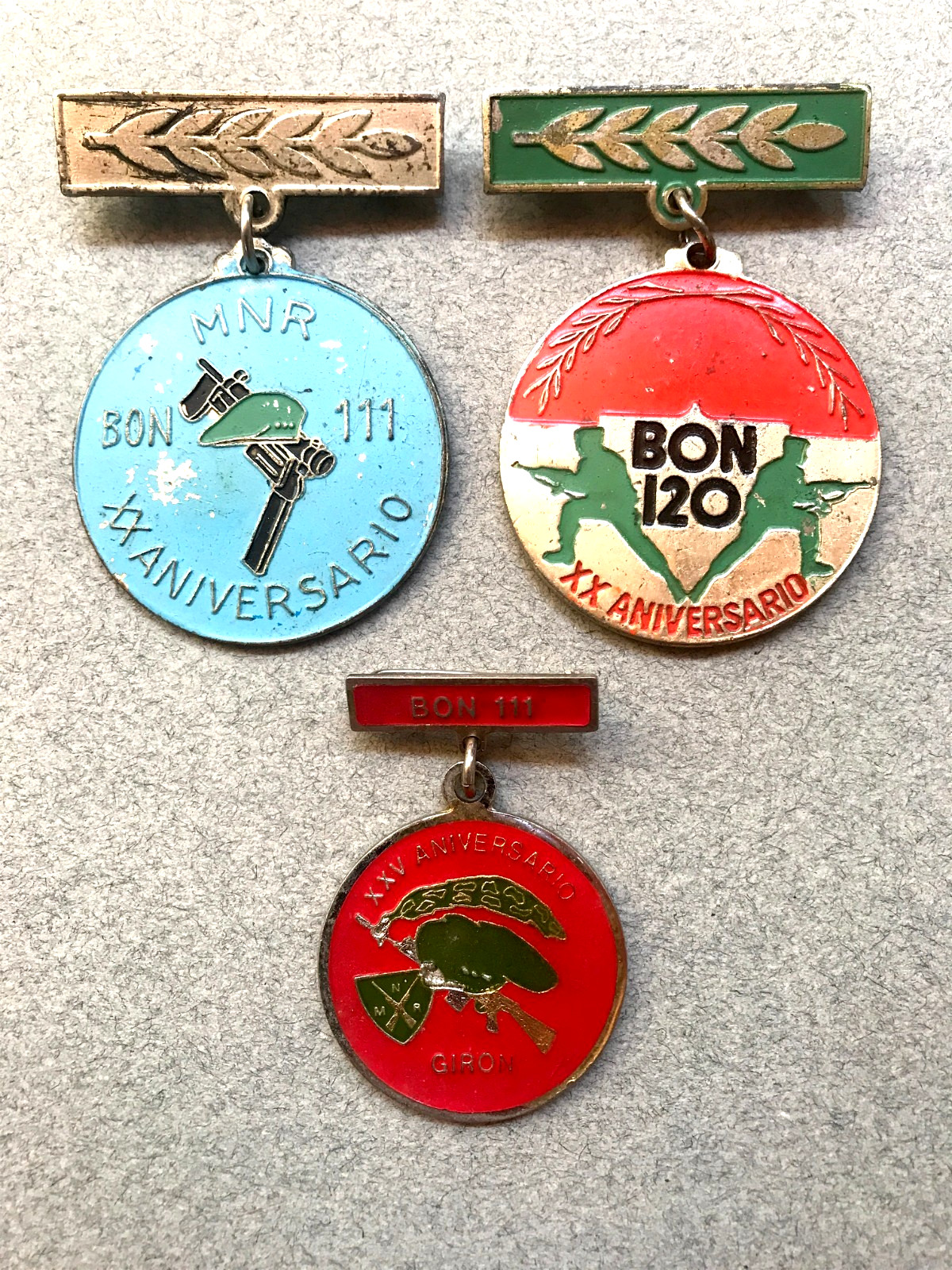 Bay of Pigs MNR Batallion Medals Set 3 1980s National Revolutionary Militias