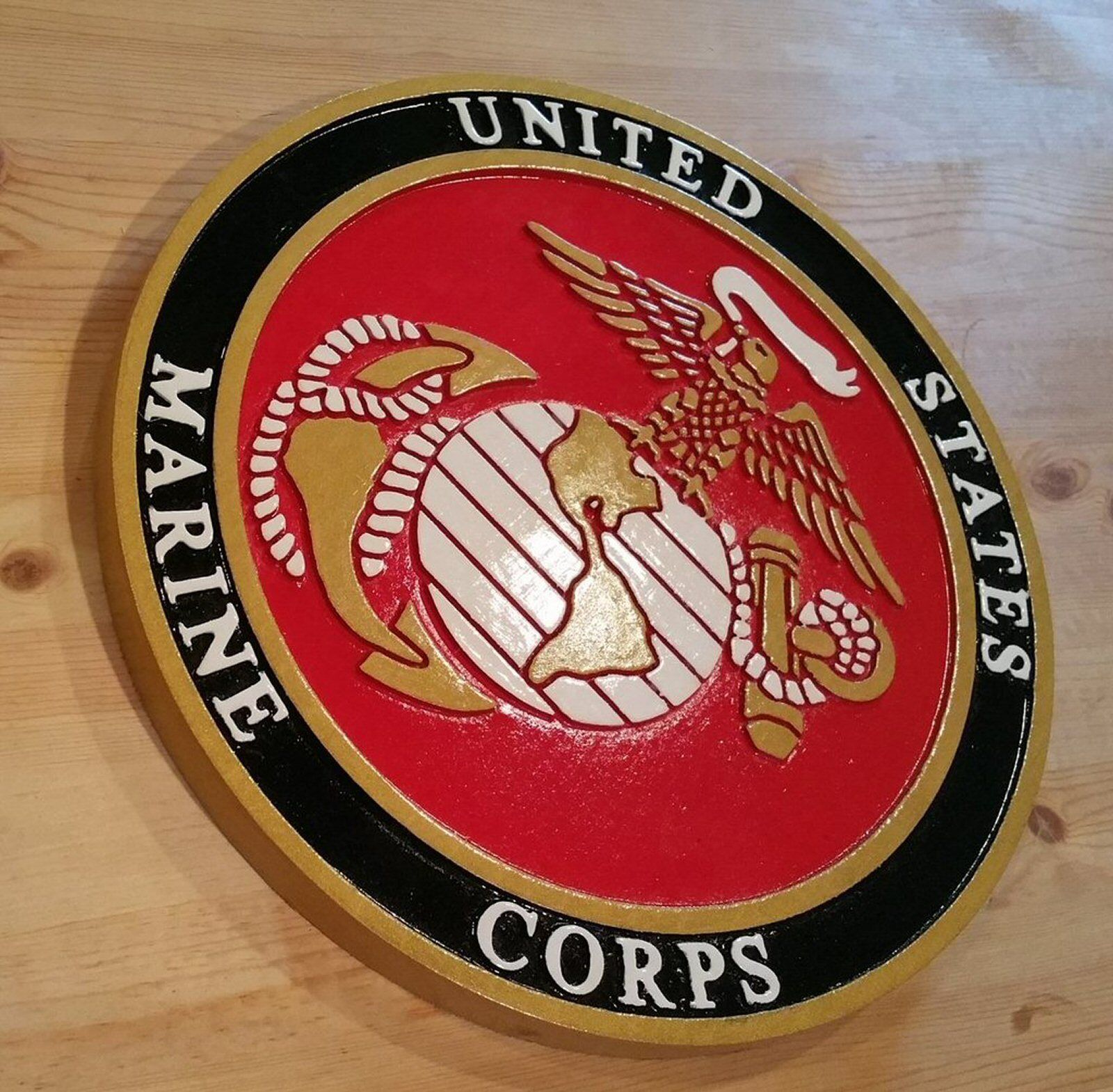 Military Marines Patch Plaque Sign 3D routed wood Custom 