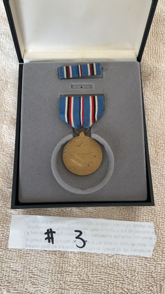 WW2 AMERICAN CAMPAIGN MEDAL W RIBBON IN CLAMSHELL PRESENTATION/PRESERVATION BOX
