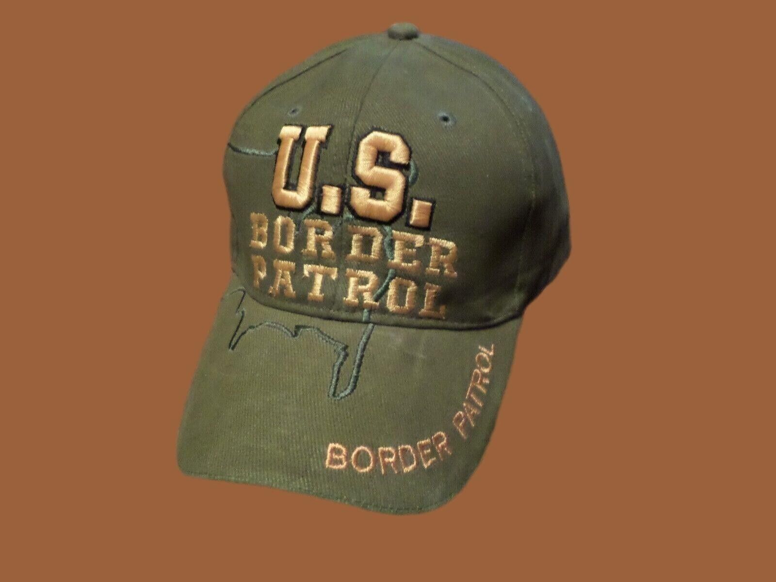 U.S BORDER PATROL HAT EMBROIDERED BALL CAP OD GREEN ADJUSTABLE