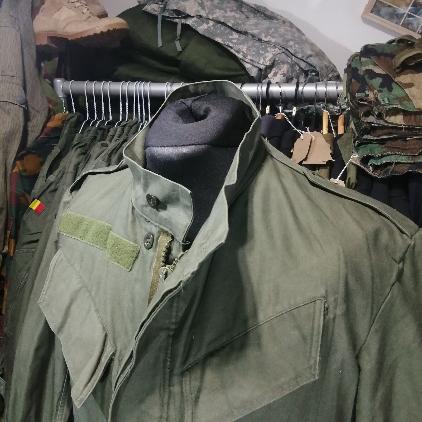 Belgian Army BDF M64 OG Olive Green Canvas Heavy Duty Hooded Parka Field Jacket